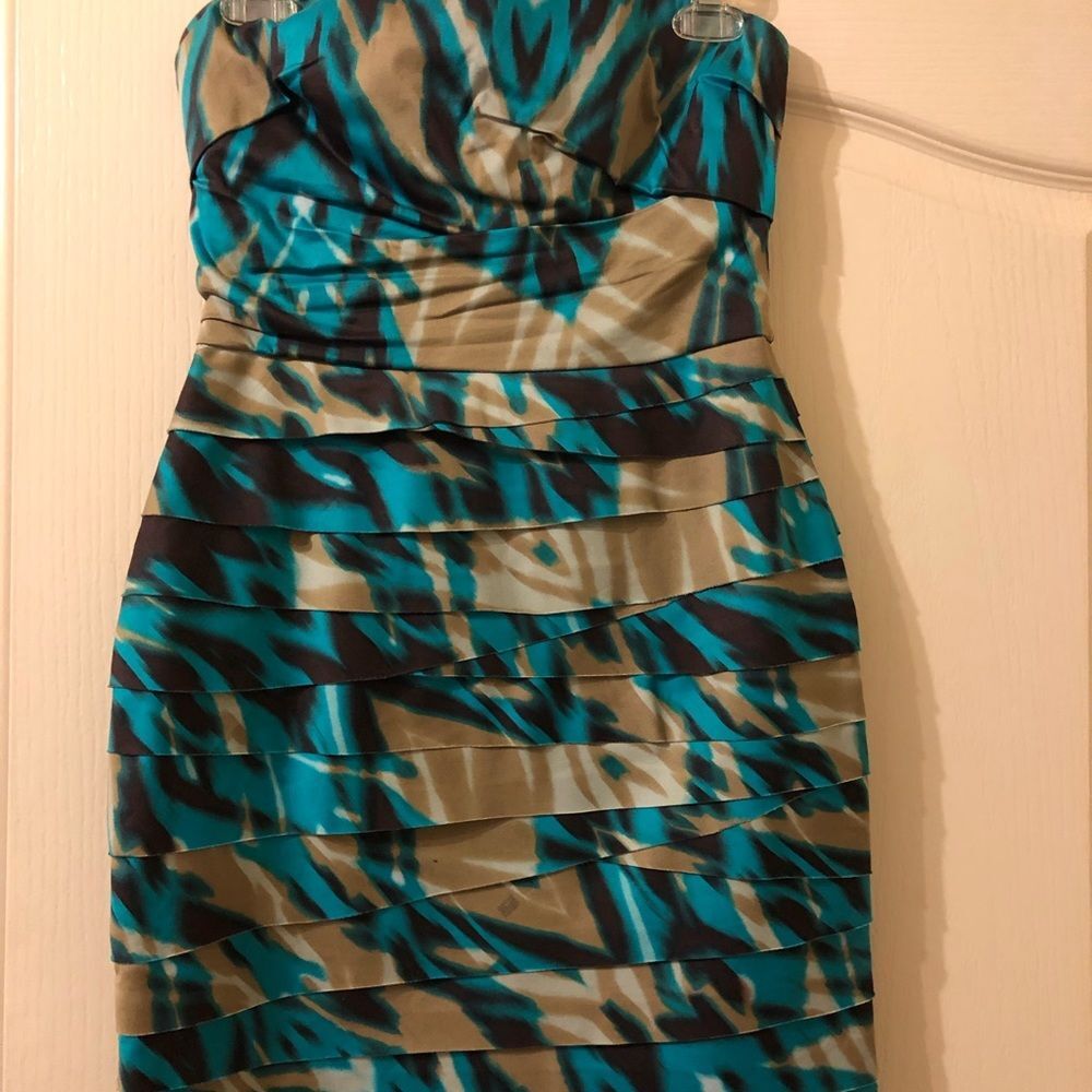 Bebe strapless bondage dress mob wife style HOCO formal Y2K style